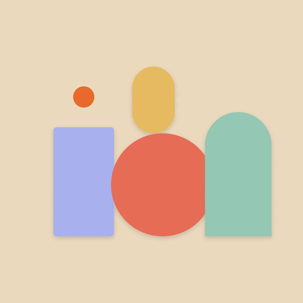 A fan of colourful cards on a soft block