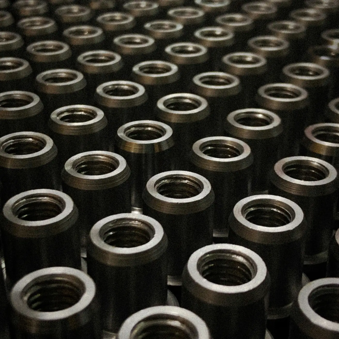 Threaded glands before assembly