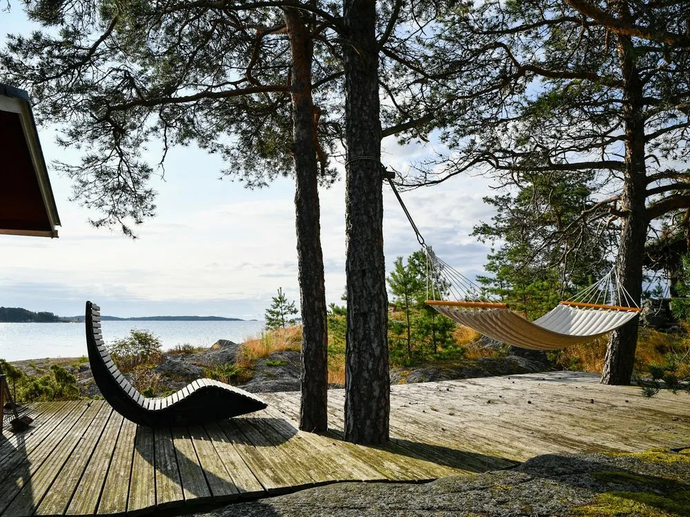 A deck above the lake