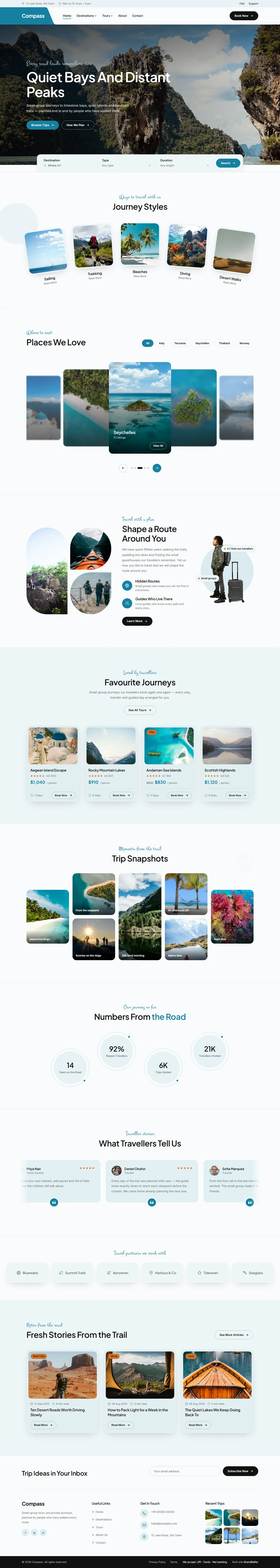 Compass home page, full length
