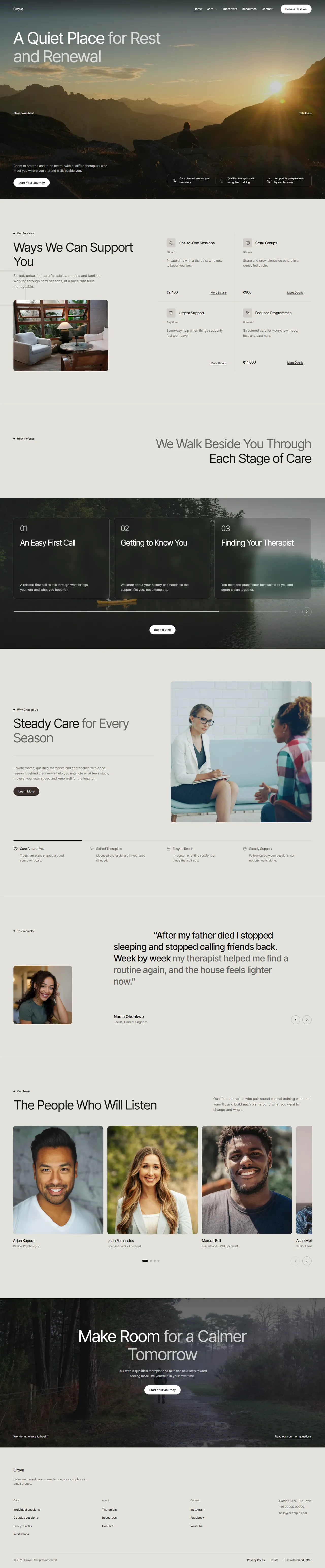 Grove home page, full length