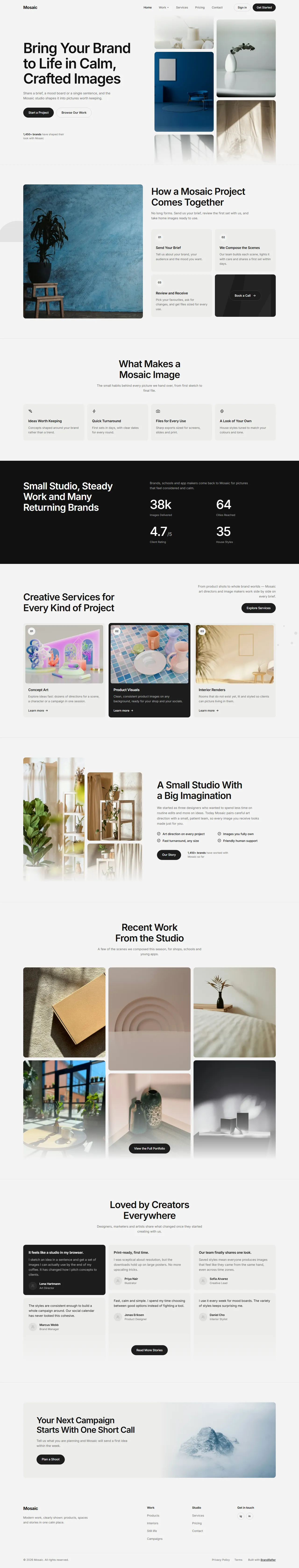 Mosaic home page, full length