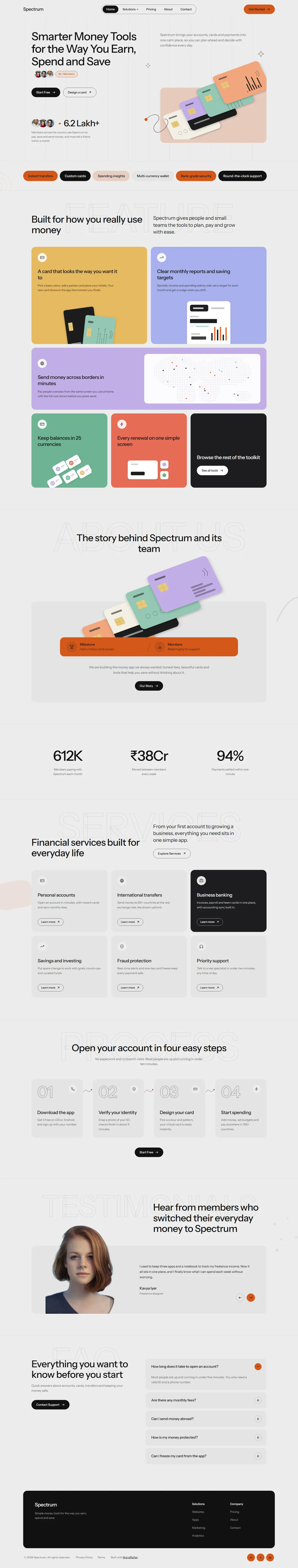 Spectrum home page, full length